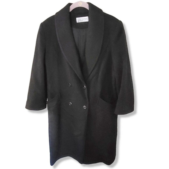 VTG Forecaster Boston 100% boiled wool Long Pea Coat women's Large 10 12 - Picture 1 of 9
